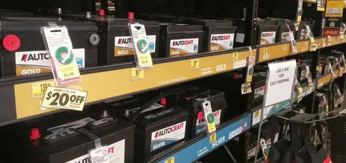AutoCraft Batteries on shelves