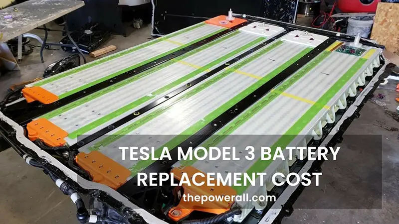 tesla model 3 battery replacement cost